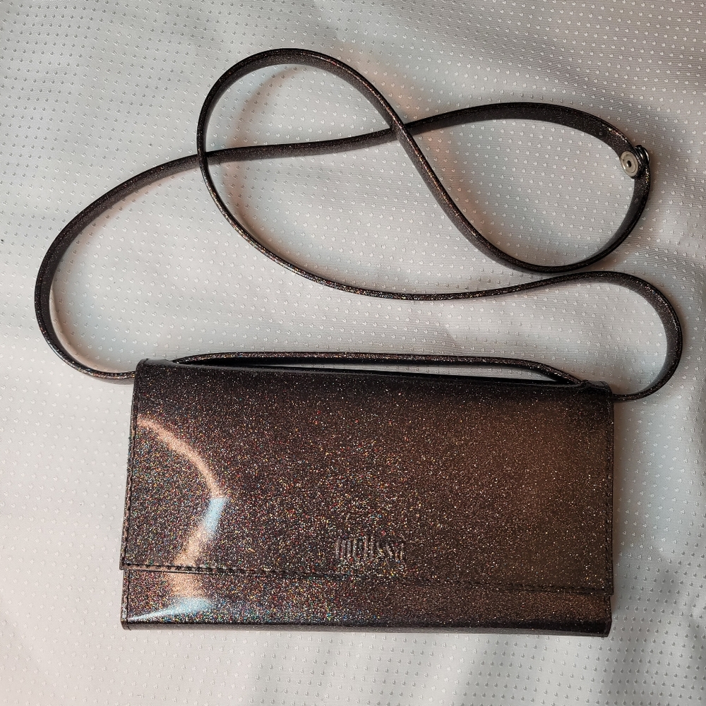 Melissa Glittery Black Shoulder Bag